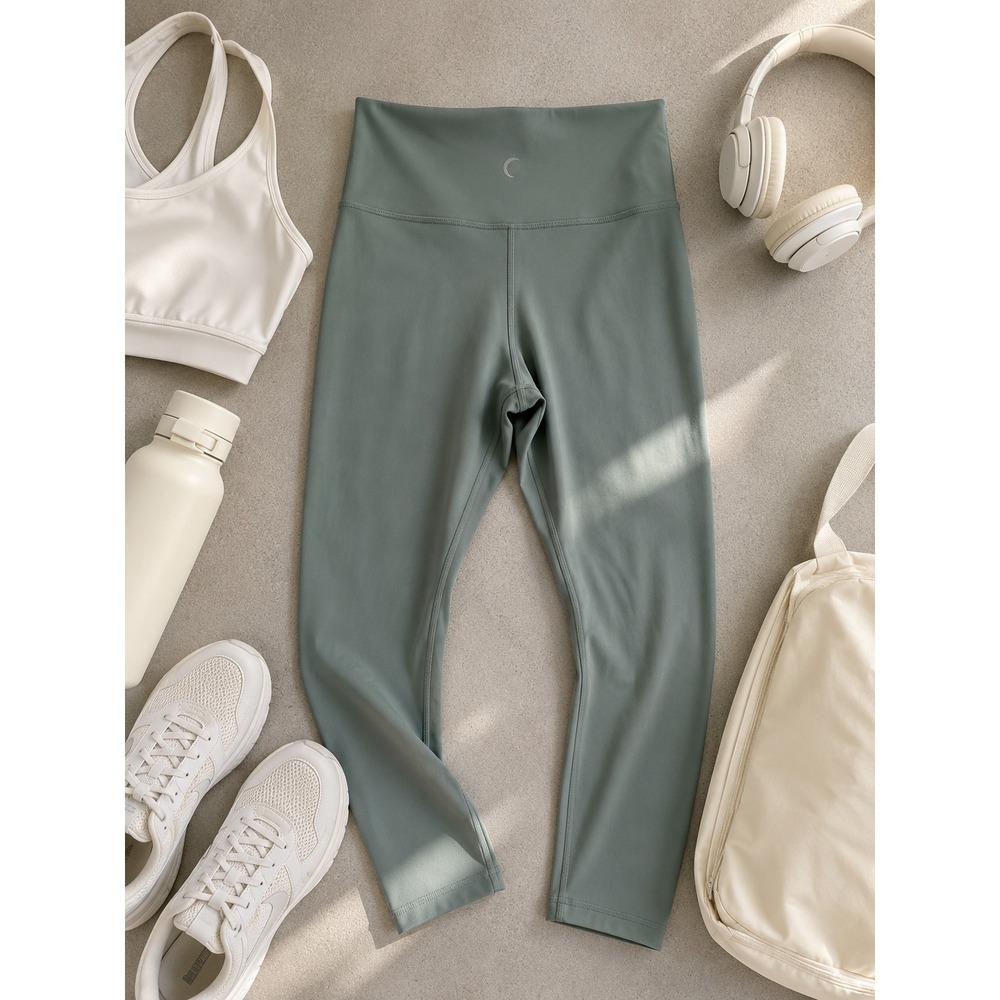 Zyia Active High Waisted Leggings Sage Green Compression Yoga Pants Size 0